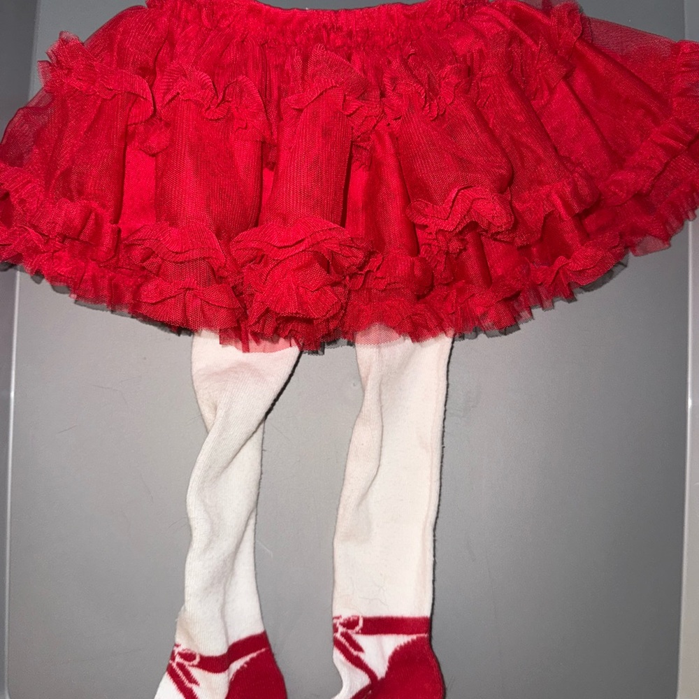 The Children's Place Red Tutu with White Tights